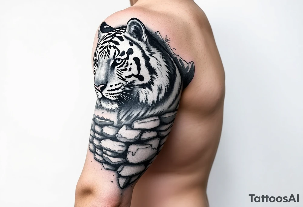 Tiger, grand Teton mountains,  Vermont mountains, firefighter, rock retaining wall tattoo idea