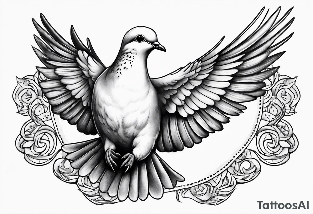 Dove on neck tattoo idea