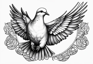 Dove on neck tattoo idea