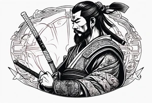 samurai DJ tattoo idea