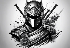 Male Modern robot ninja tattoo idea