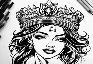 Single line crown tattoo idea