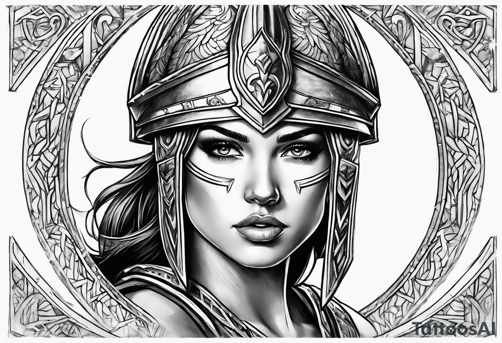 Female gladiator tattoo idea