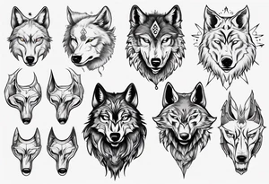wolf head tattoo idea