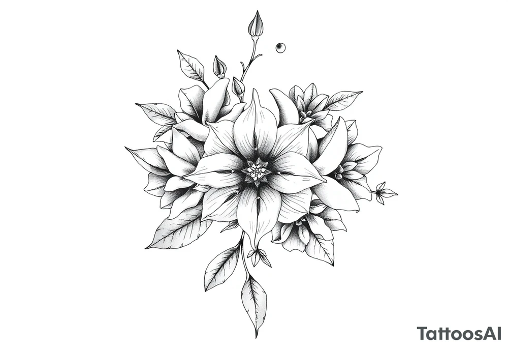 ornaments of flowers, very intricate and detailed tattoo idea