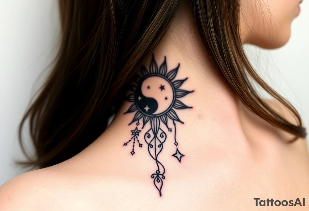 The sun the moon and the stars cascading tattoo idea