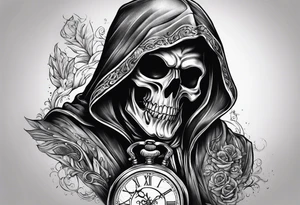 Grim reaper with a pocket watch tattoo idea