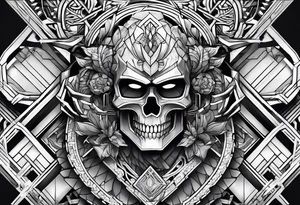 cyber chest armor tattoo idea