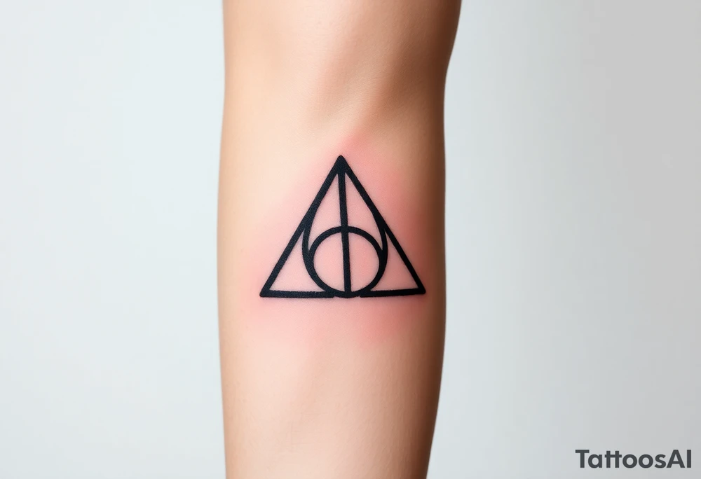 A gothic-style Deathly Hallows symbol tattoo idea