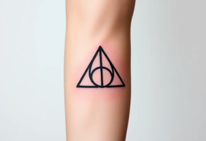 A gothic-style Deathly Hallows symbol tattoo idea