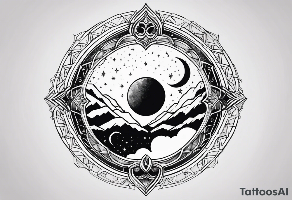 Cancer zodiac moon tattoo idea