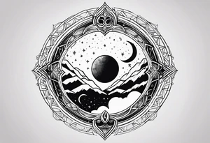 Cancer zodiac moon tattoo idea