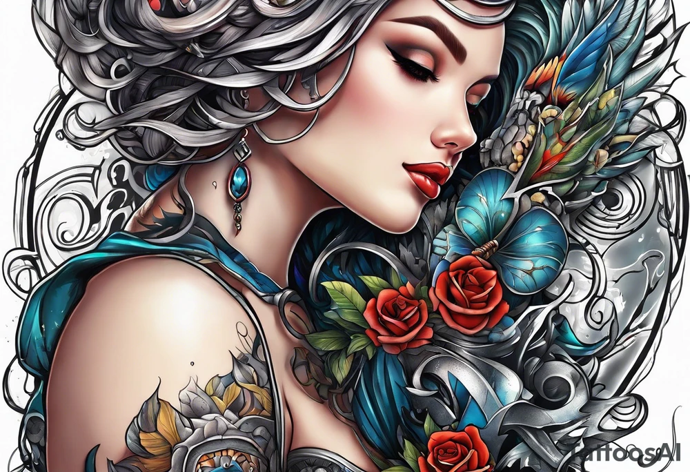 Transformation after heartbreak tattoo idea