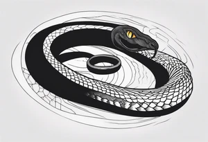 a snake cut i half coming out from black hole tattoo idea