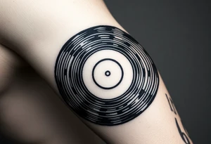 vinyl records as an expression of love for house music tattoo idea