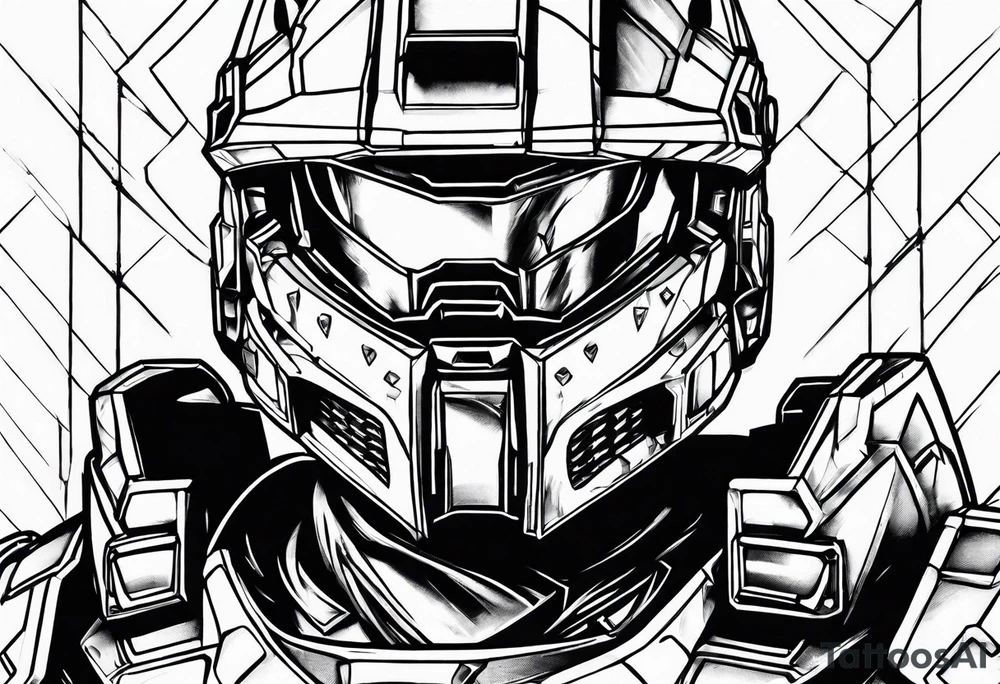 halo over an armored knight tattoo idea