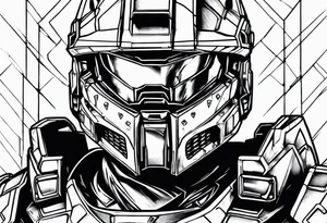 halo over an armored knight tattoo idea