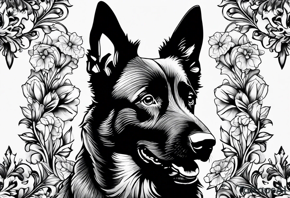Belgian malinois, Scottish terrier, border collie, papillon tattoo idea