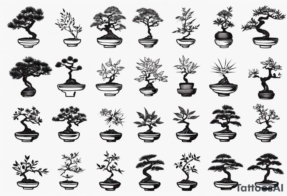 A tiny bonsai tree tattoo idea