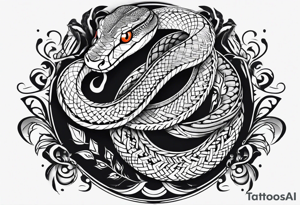 snake fast slithering from above simple tattoo idea