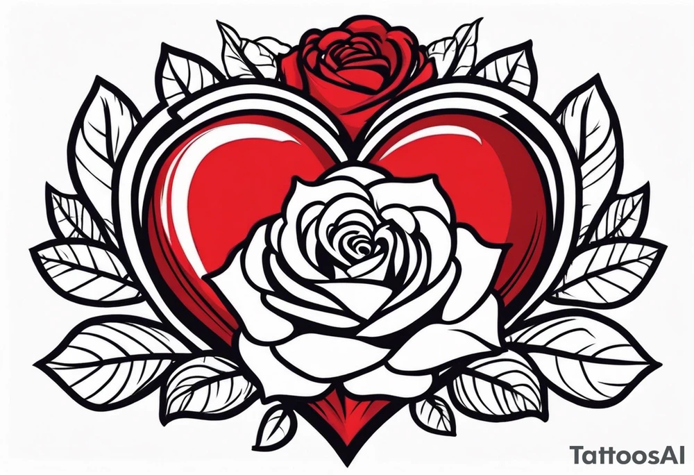 the red rose queen's crown with a heart tattoo idea