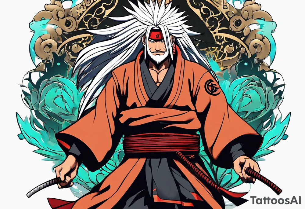 Sage mode jiraiya from the anime naruto tattoo idea