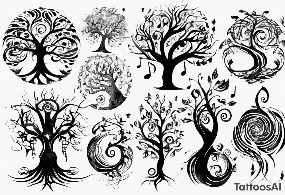 music tree tattoo idea