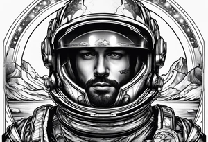 astronaut with a refelction in his helmet tattoo idea