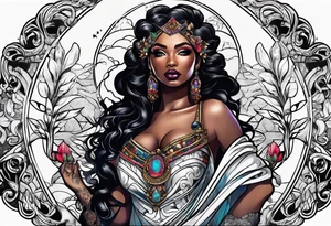 Black Goddess of cocaine tattoo idea