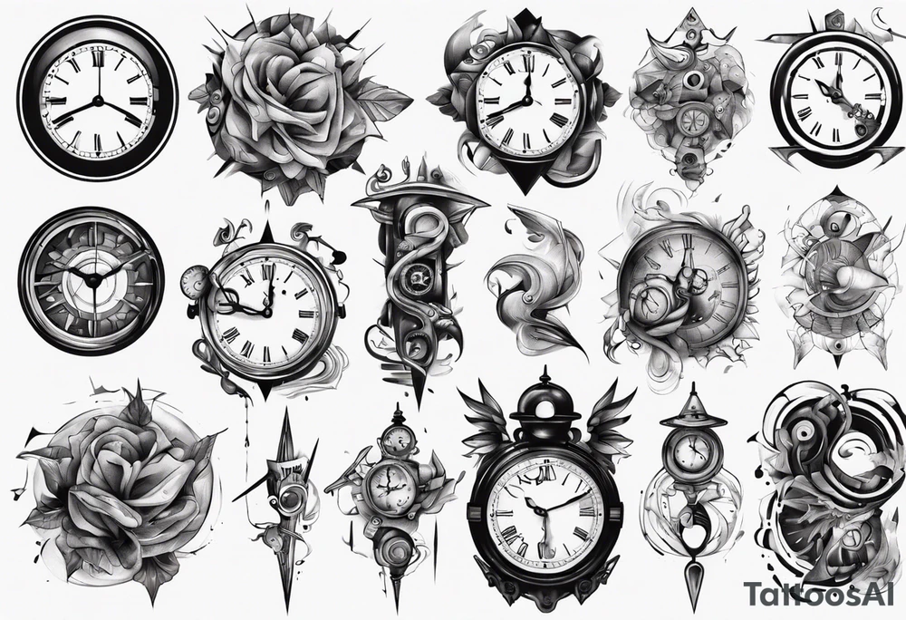 Clock abstract tattoo idea