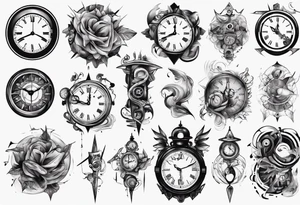 Clock abstract tattoo idea