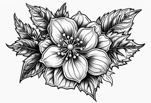 Holly berry birt flower tattoo idea