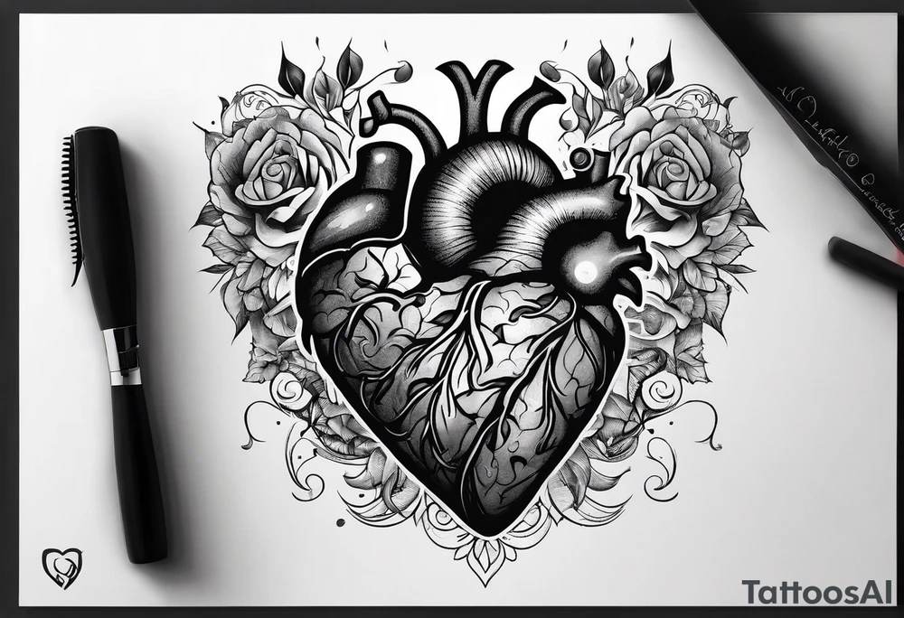 Heart fighting the brain tattoo idea