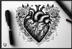 Heart fighting the brain tattoo idea