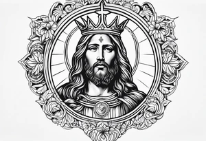 sacred heart of jesus  fine line tattoo idea