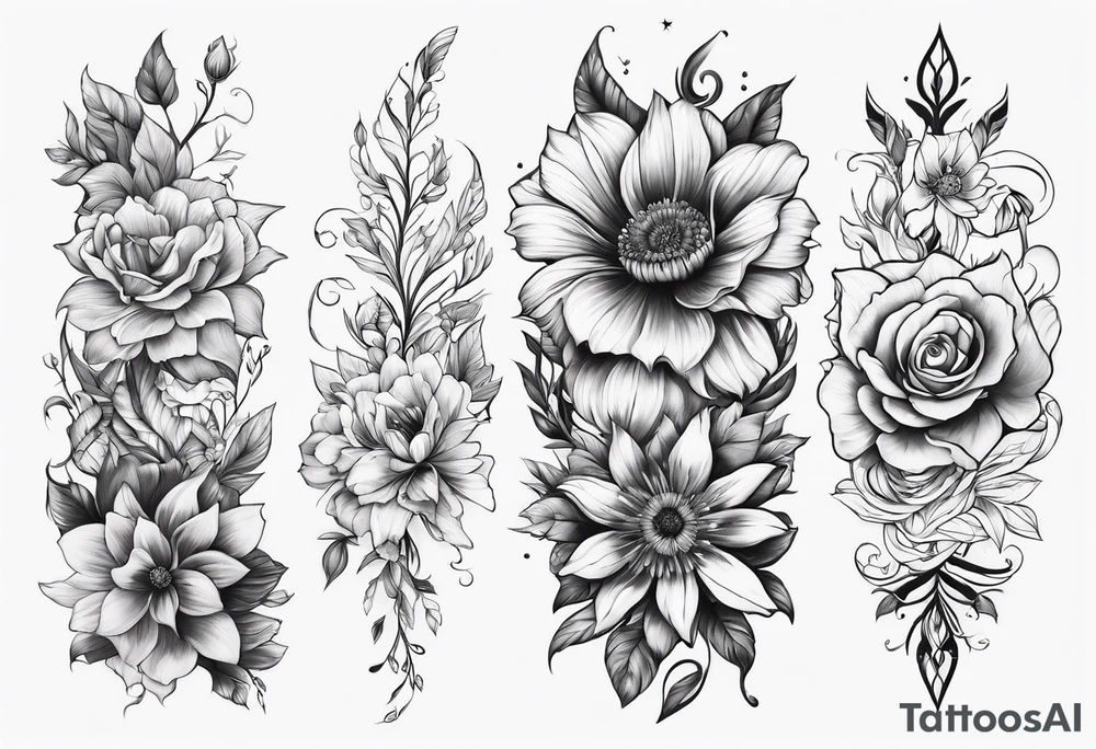 Floral Space Spine Tattoo tattoo idea