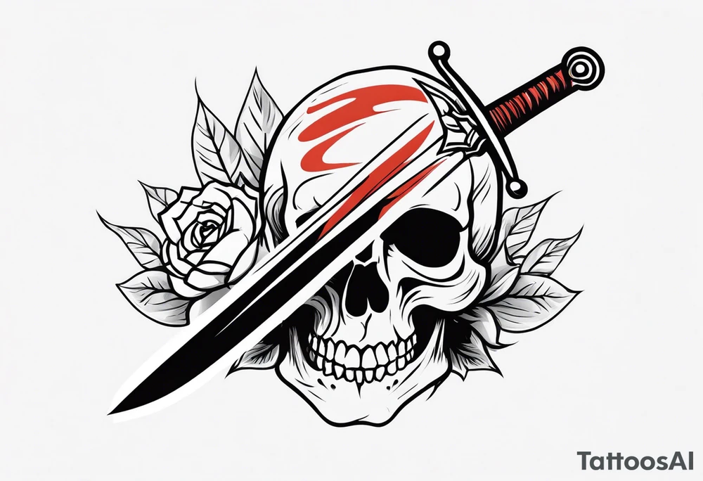Skull and sword tattoo idea