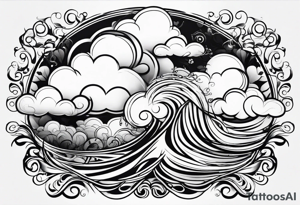 clouds, swirls tattoo idea