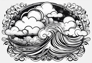 clouds, swirls tattoo idea