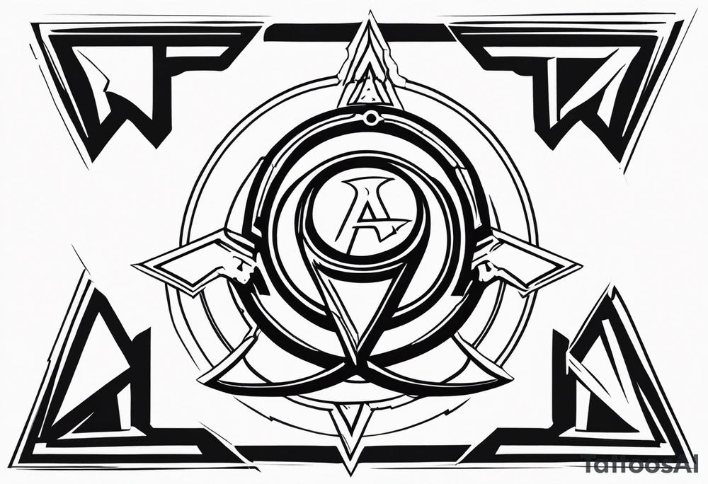 Ancient spartan in a trinity symbol tattoo idea