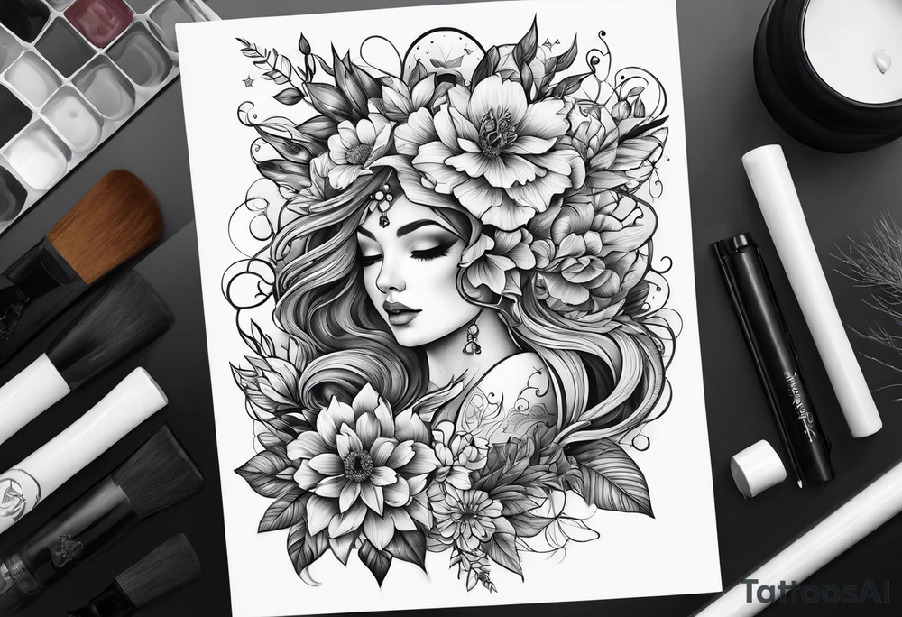 Back garden tattoo idea