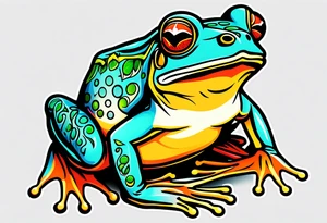 Retro frog tattoo idea