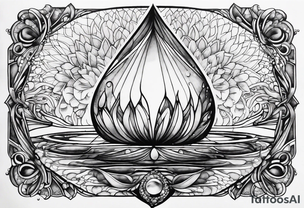 gemstone water droplet tattoo idea