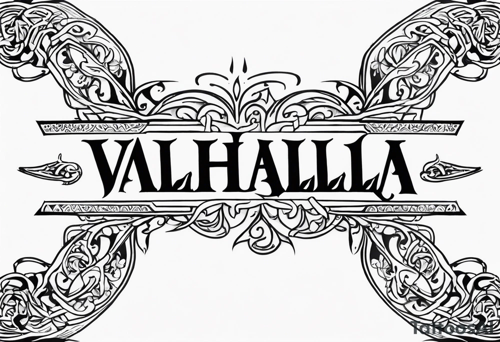 Valhalla sword fire tattoo idea