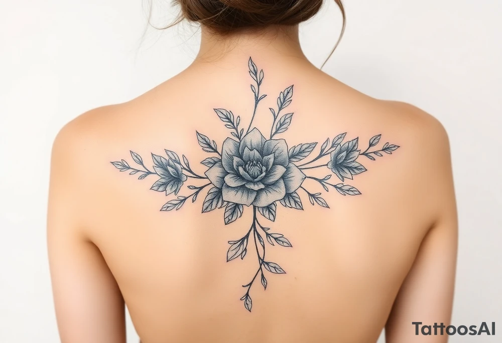 Floral spine tattoo tattoo idea