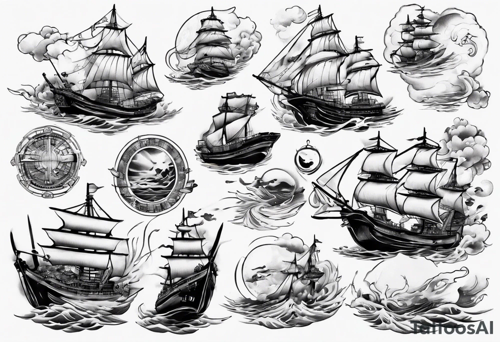 ships fogs tattoo idea