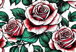 three roses with barbed wire wrapped around them tattoo idea