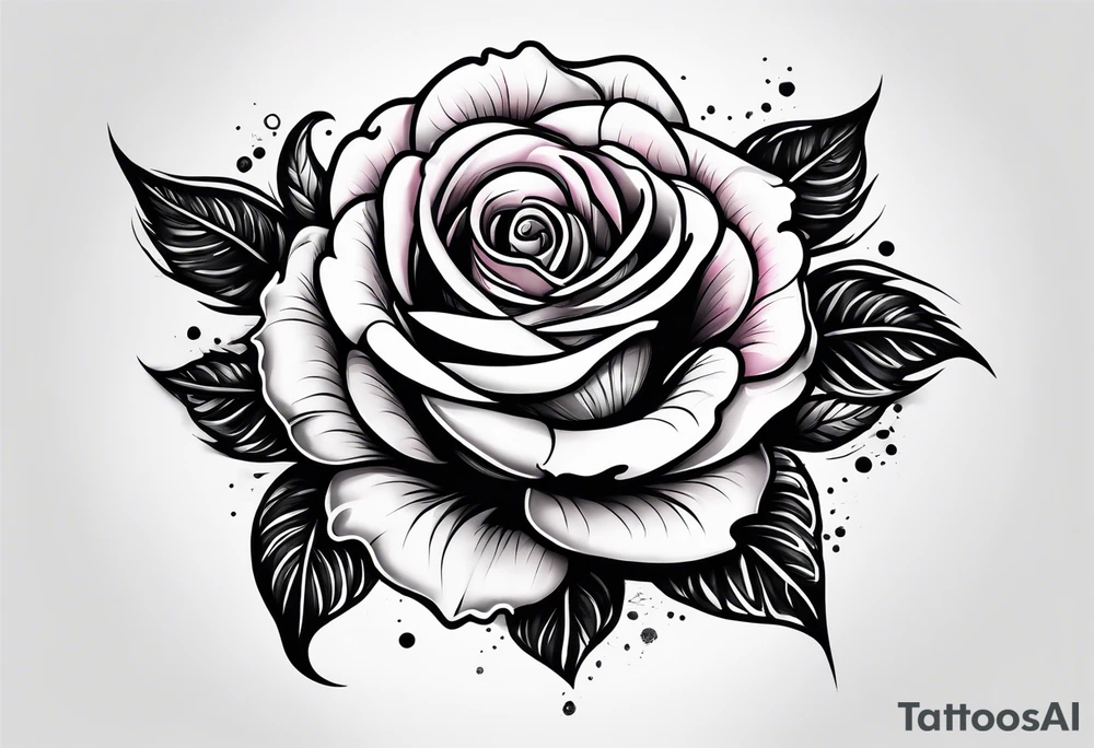 Rose neck tatto going from bottom earlobe down to collar bone tattoo idea