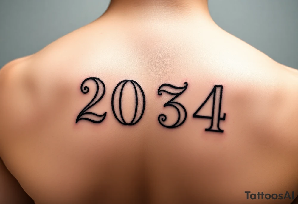 Numbers minimalist date tattoo idea