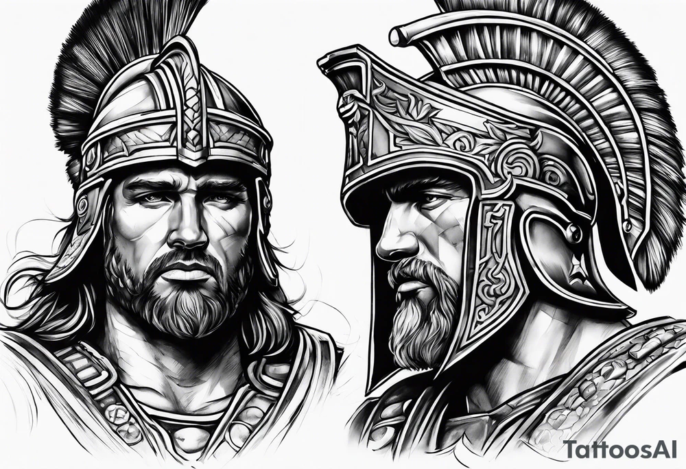 Roman Warrior Artifacts tattoo idea